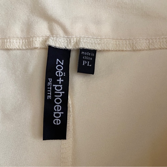 Zoe+Phoebe Cream elastic waist pants - Petite Large - NWOT - Picture 5 of 12